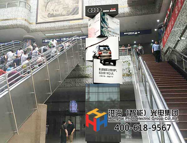 地標建筑高鐵站led旋轉(zhuǎn)魔方柱選擇應用